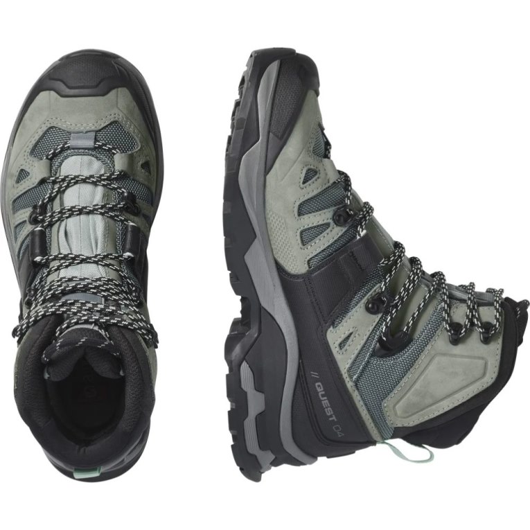 Botas Montaña Salomon Quest 4 GTX Mujer Verde Oliva Negros | MX FNHG415